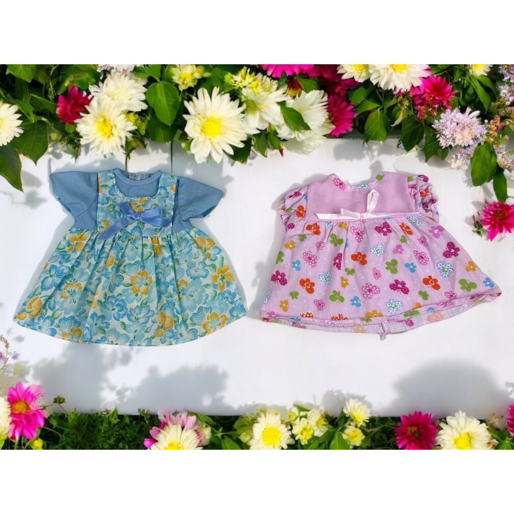 Lot‎ Of 2 Spring/Easter Doll Dresses Fits 11-14" Dolls
